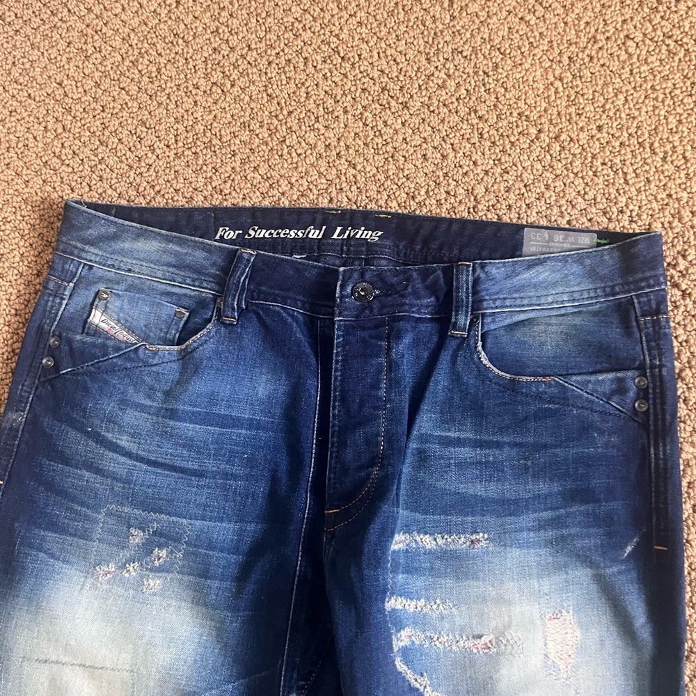 Diesel Blue Distressed Men's Jeans